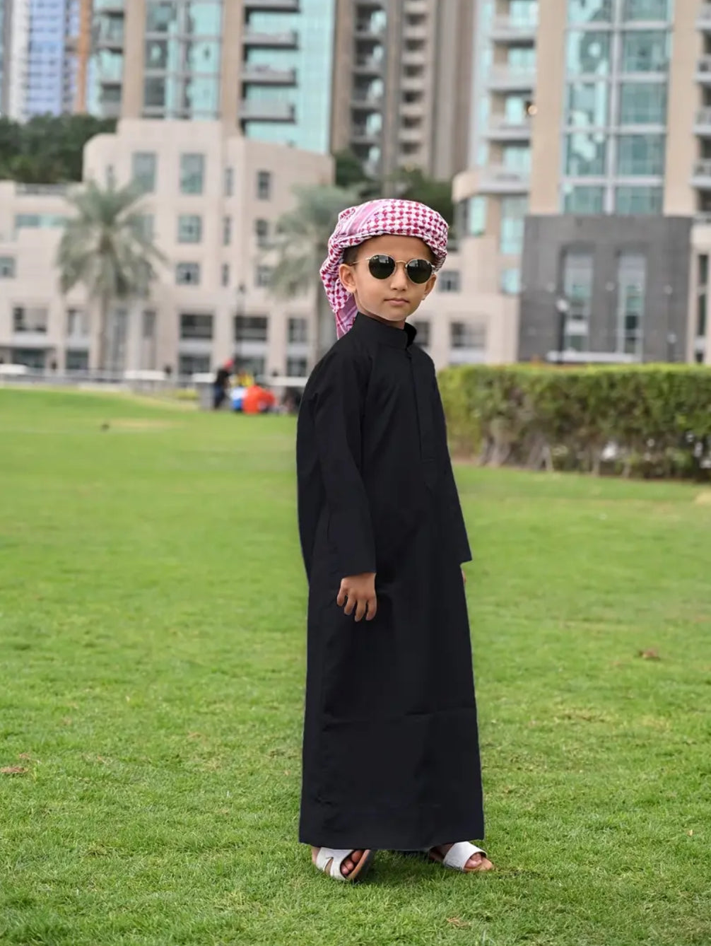 Maryam’s Essential Arab Boys’ Traditional Stand Up Collar Long Sleeves Kaftan