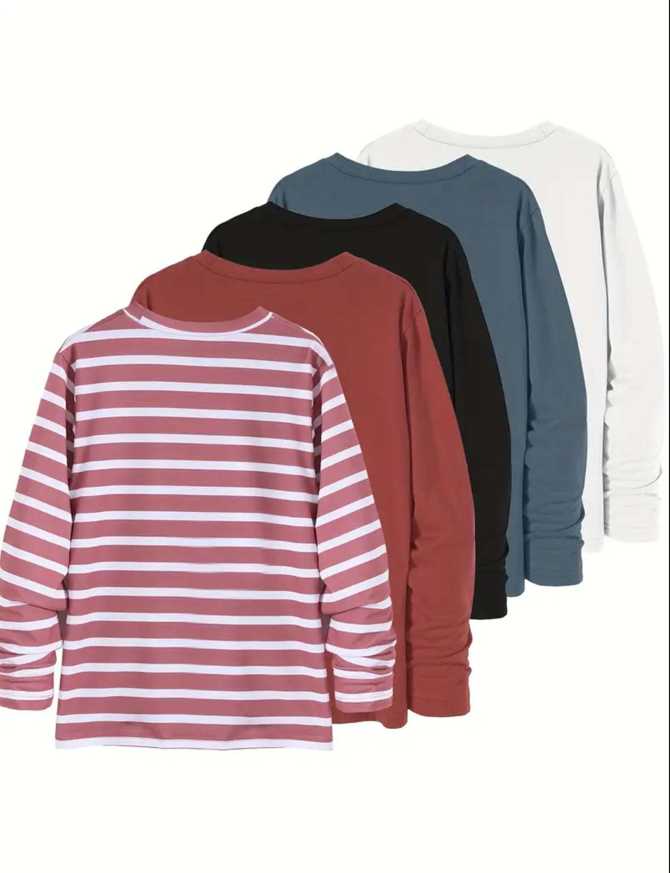 Maryam’s Essential Boys’ Multipack Long Sleeves Crew Neck T-Shirts Set