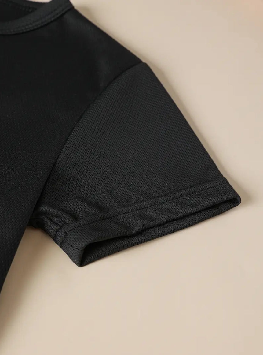 Maryam’s Essential Boys’ Quick Dry “Mama’s Boy Heart Print” Breathable Short Sleeves T-Shirt