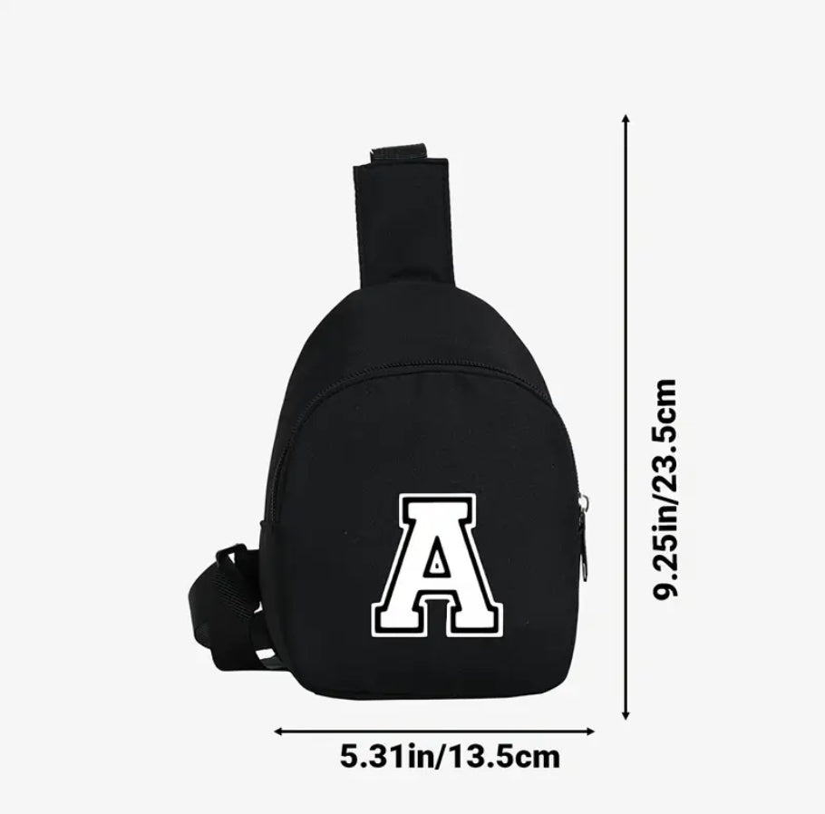 Maryam’s Essential Lightweight Youngster 26 Alphabet Fashion Black Crossbody Bag - 3 - 12 Years