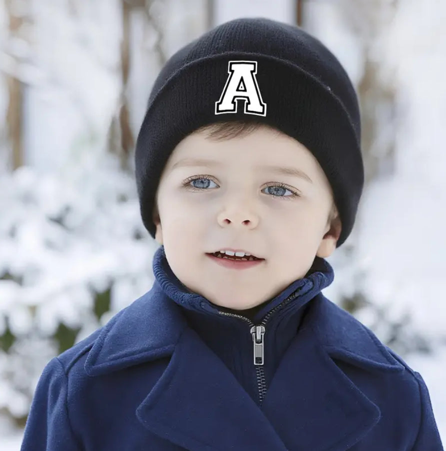 Maryam’s Essential Cute Youngster Versatile Knitted Cap with Alphabets