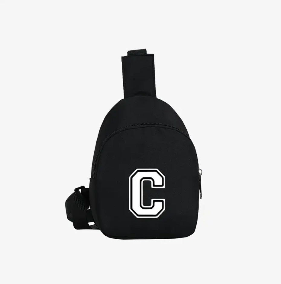 Maryam’s Essential Lightweight Youngster 26 Alphabet Fashion Black Crossbody Bag - 3 - 12 Years