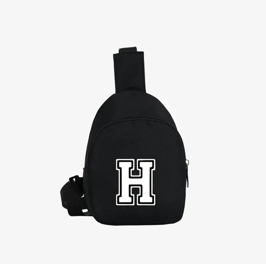 Maryam’s Essential Lightweight Youngster 26 Alphabet Fashion Black Crossbody Bag - 3 - 12 Years