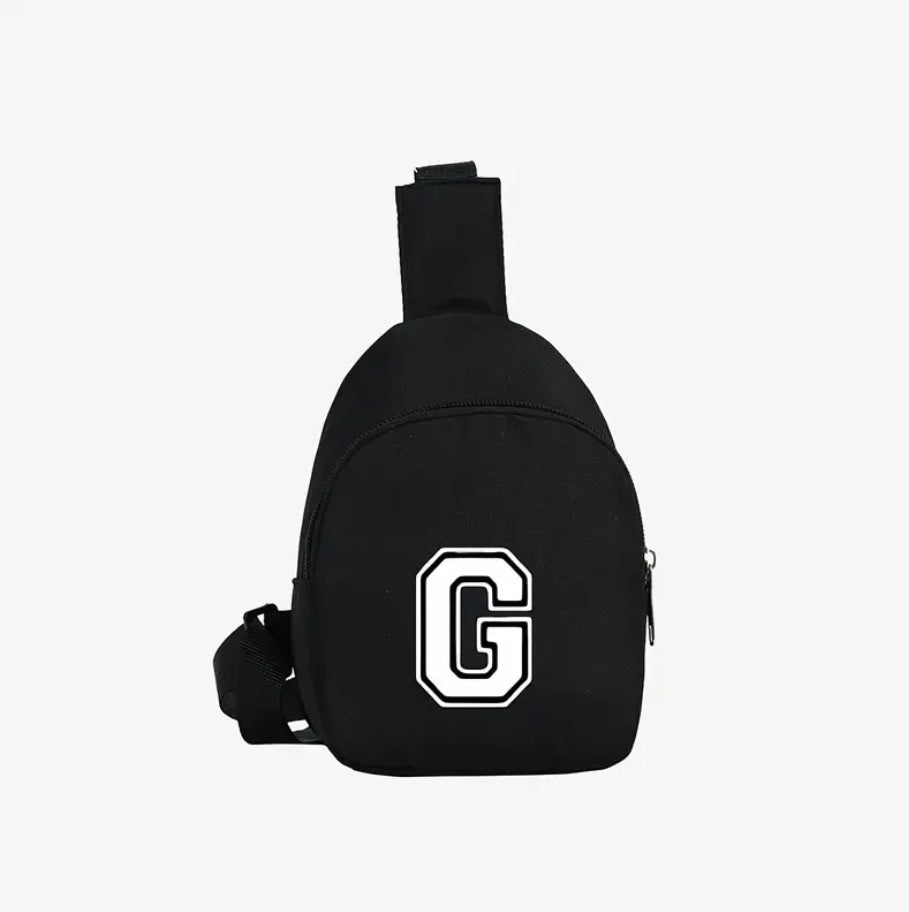 Maryam’s Essential Lightweight Youngster 26 Alphabet Fashion Black Crossbody Bag - 3 - 12 Years