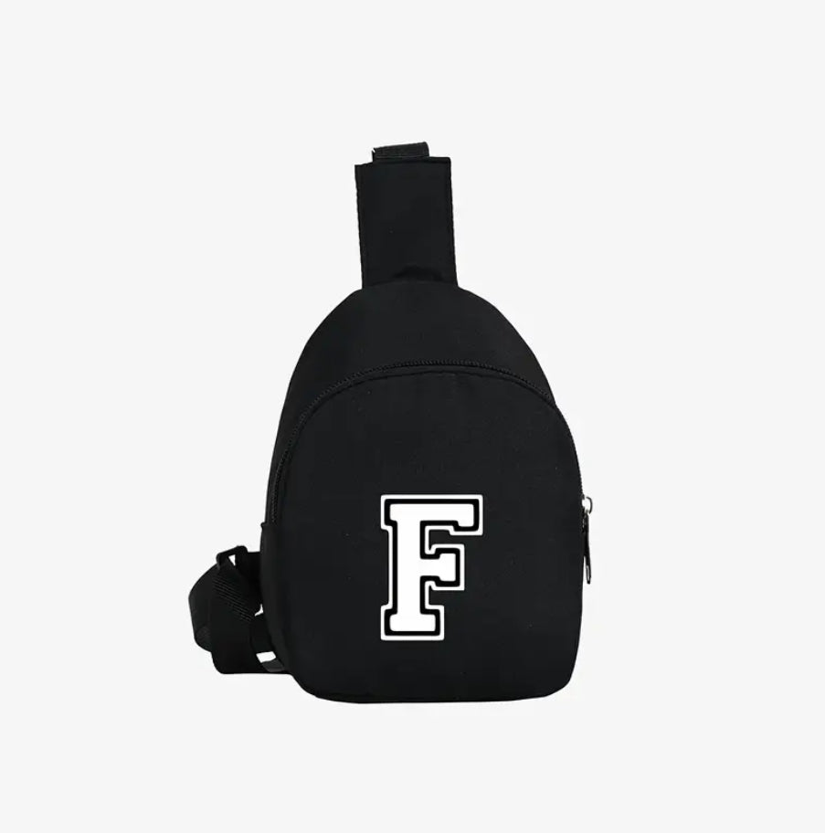 Maryam’s Essential Lightweight Youngster 26 Alphabet Fashion Black Crossbody Bag - 3 - 12 Years