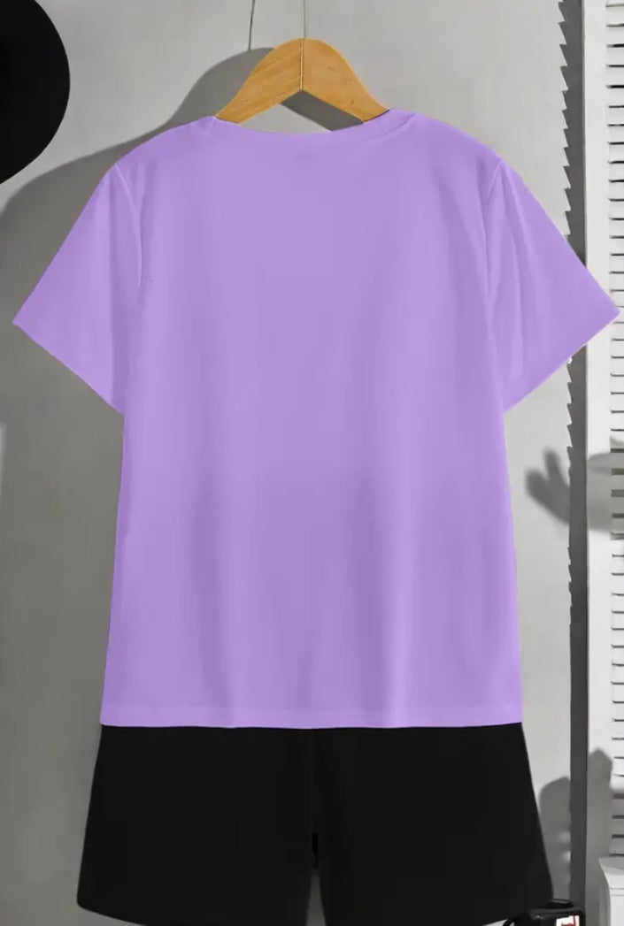 Maryam’s Essential Boys’ Happy Face Graphic Print Casual Pullover T-Shirt and Shorts Set