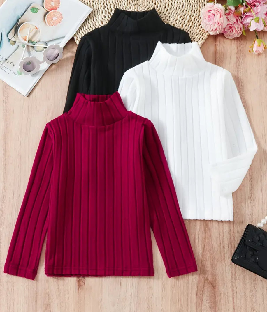 Maryam’s Essential Girls Multipack Turtle Neck Long Sleeves Tee