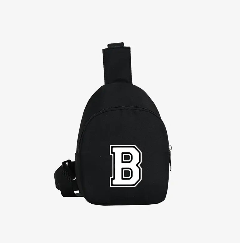 Maryam’s Essential Lightweight Youngster 26 Alphabet Fashion Black Crossbody Bag - 3 - 12 Years