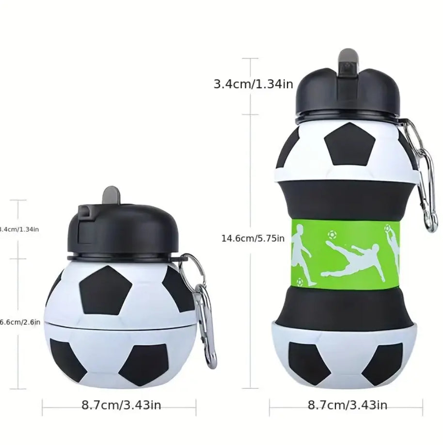 Maryam’s Essential Football Foldable Silicone Sports Water Bottle - BPA Free and Leak Free