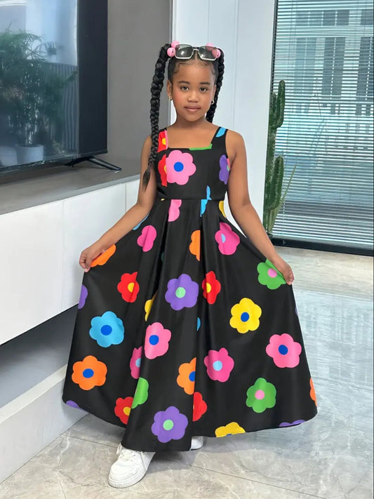 Maryam’s Essential Chic Girls’ Floral Print Sleeveless Maxi Dress