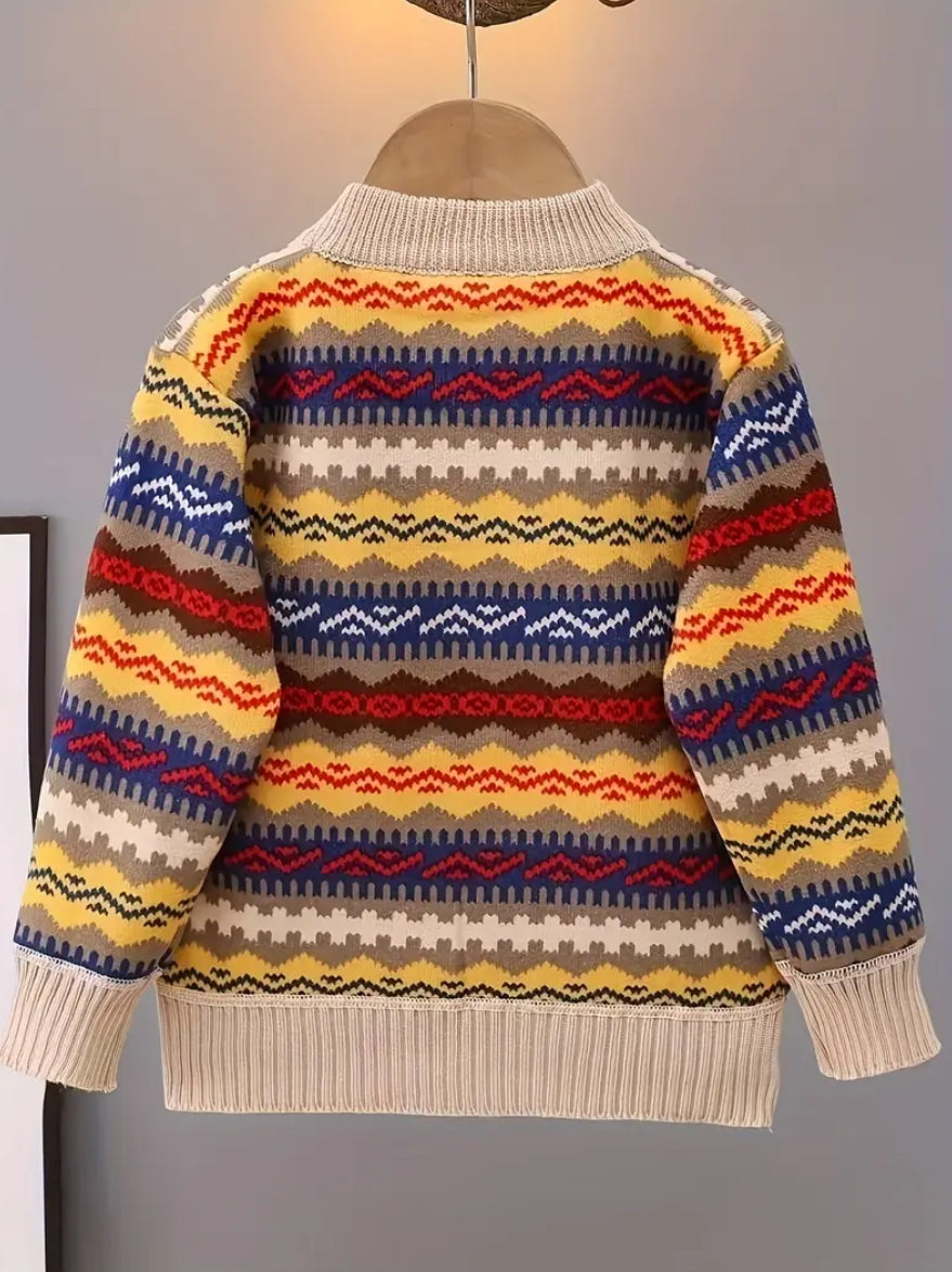 Maryam’s Essential Boys’ Knit Sweater Long Sleeves Winter Warmth Sweater