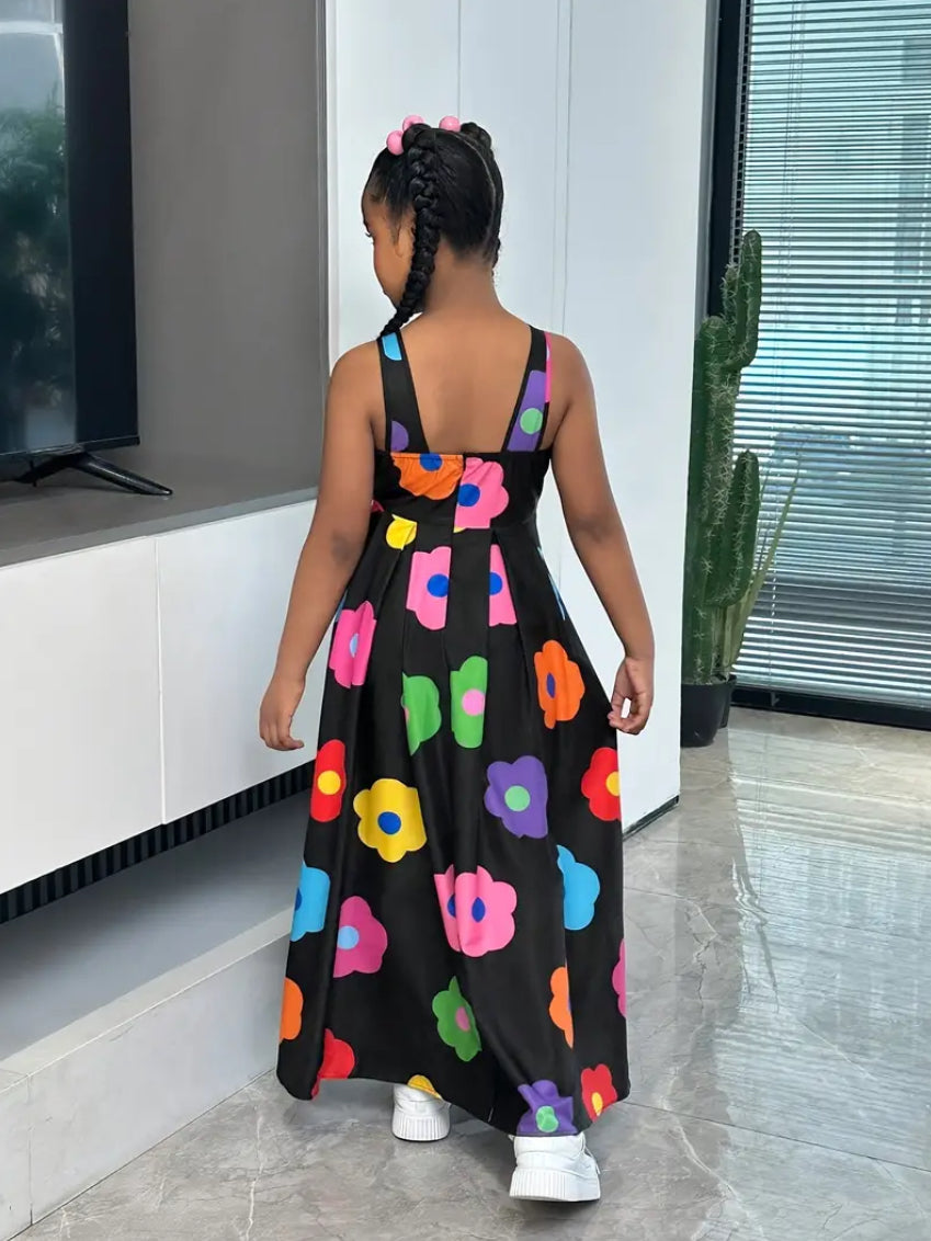 Maryam’s Essential Chic Girls’ Floral Print Sleeveless Maxi Dress