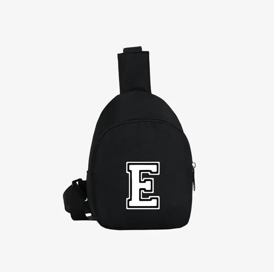 Maryam’s Essential Lightweight Youngster 26 Alphabet Fashion Black Crossbody Bag - 3 - 12 Years