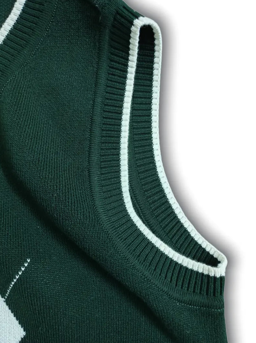 Maryam’s Essential Boys’ & Girls’ Knit Diamond Pattern Sleeveless Winter Warmth Sweater Vest