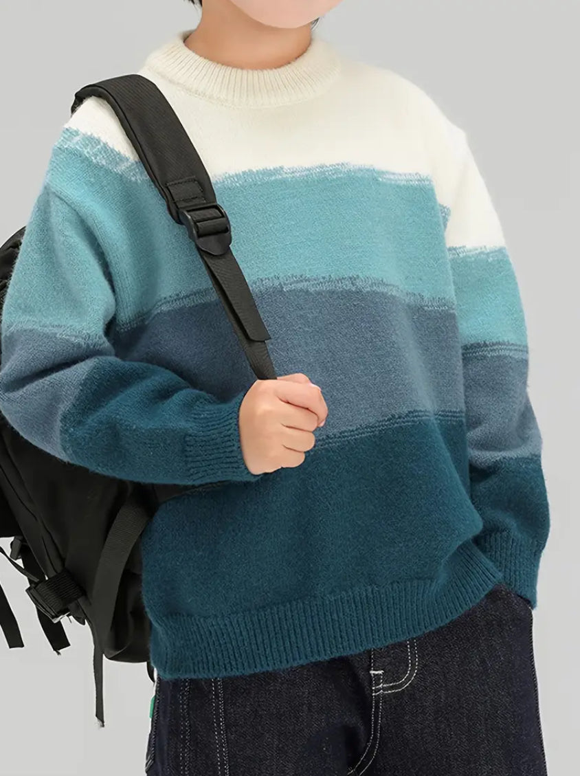 Maryam’s Essential Boys’ Knit Sweater Long Sleeves Winter Warmth Sweater