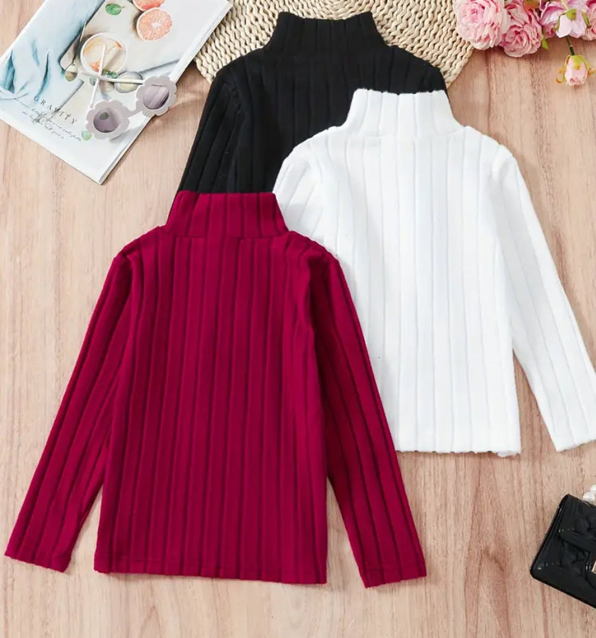 Maryam’s Essential Girls Multipack Turtle Neck Long Sleeves Tee