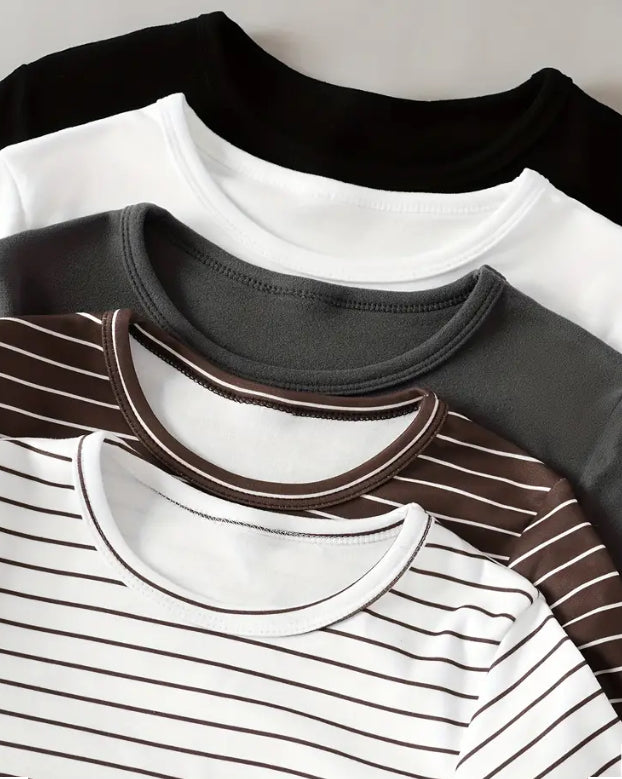 Maryam’s Essential Boys’ Multipack Long Sleeves Crew Neck T-Shirts