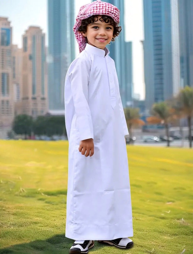Maryam’s Essential Arab Boys’ Traditional Stand Up Collar Long Sleeves Kaftan