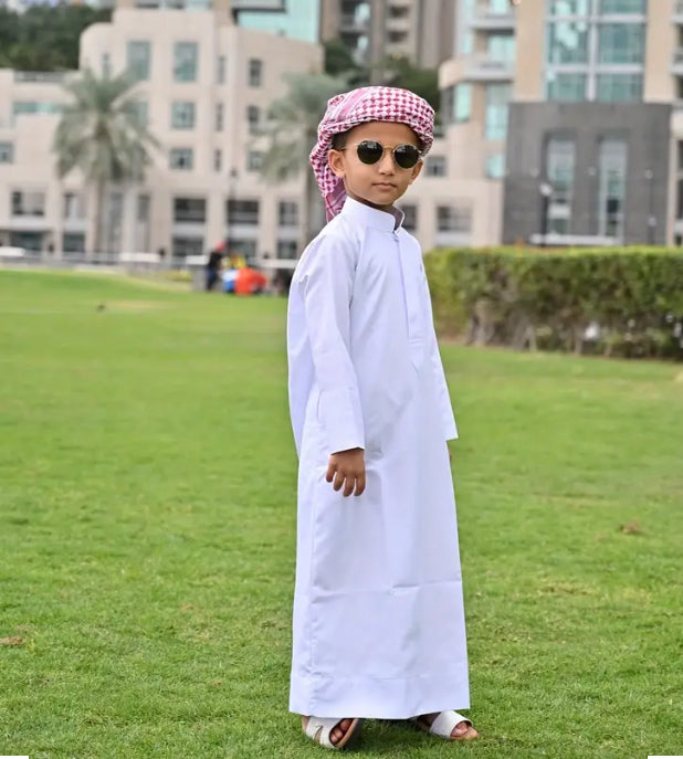 Maryam’s Essential Arab Boys’ Traditional Stand Up Collar Long Sleeves Kaftan